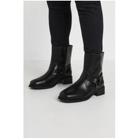 Yours Women's Extra Wide Fit Square Toe Biker Boots in Black | Size: 7EEE