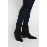 Long Tall Sally Women's Faux Suede Cowboy Boots in Black | Size: 9