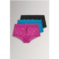 Yours Women's 3 Pack Lace Shorts in Pink | Size: 30-32
