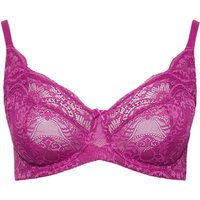 Yours Women's Lace Non-Padded Underwired Bra in Pink | Size: 42DD