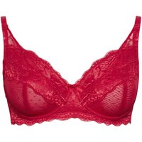 Yours Women's Lace Underwired Bra in Red | Size: 42DD