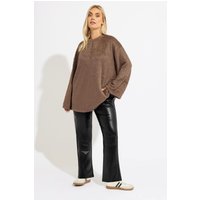 Faux Leather Straight Leg Trousers