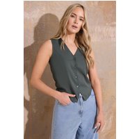 Sleeveless Waistcoat Top