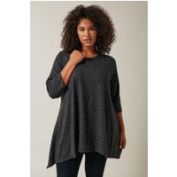 Evans Women's Hanky Hem Top in Grey | Size: 16