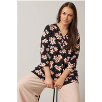 Evans Women's Floral Print Blouse in Black | Size: 18