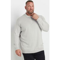 Knitted Long Sleeve Zip Polo Shirt 6XL