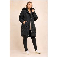 Evans Women's Padded Parka Coat in Black | Size: 22-24