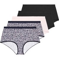 Yours Women's 5 Pack Leopard Print Full Briefs in Dark Navy | Size: 34-36