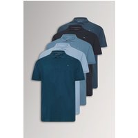 5 Pack Short Sleeve Polo Shirts Dark