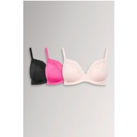 Yours Women's 3 Pack Animal Mesh Underwired Bras in Black | Size: 42G