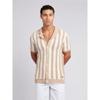 U.S. ASSN. Crochet Knit Open Collar Shirt