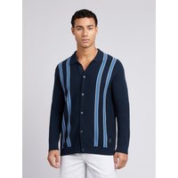 U.S. ASSN. Vertical Stripe Knit Cardigan Dark