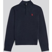U.S. ASSN. Knitted Cotton Rich 1 4 Zip Dark
