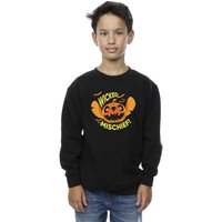 Disney Boy's Lilo & Stitch Wicked Mischief Sweatshirt in Black | Size: 7-8 Years