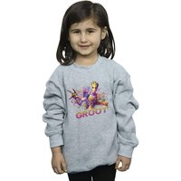 Marvel Girl's Guardians Of The Galaxy Abstract Groot Sweatshirt in Grey | Size: 12-13 Years