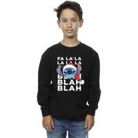 Disney Boy's Lilo & Stitch Christmas Blah Blah Blah Sweatshirt in Black | Size: 12-13 Years