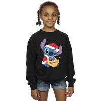 Girl's Lilo & Stitch Christmas Love Biscuit Sweatshirt in | Size: 5-6 Years