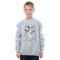 Disney Boy's Frozen Christmas Olaf Smile Sweatshirt in Grey | Size: 5-6 Years