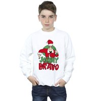 Johnny Bravo Boy's Johnny Christmas Sweatshirt in White | Size: 3-4 Years