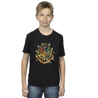Harry Potter Boy's Christmas Crest T-Shirt in Black | Size: 7-8 Years