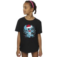 Girl's Lilo & Stitch Christmas Lights Sketch Cotton T-Shirt in | Size: 12-13 Years