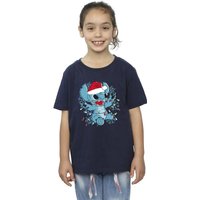Lilo & Stitch Christmas Lights Sketch Cotton T Shirt