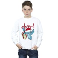 Disney Boy's Lilo & Stitch Cheer Sweatshirt in White | Size: 12-13 Years