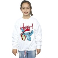 Disney Girl's Lilo & Stitch Cheer Sweatshirt in White | Size: 7-8 Years