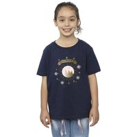 Harry Potter Girl's Hogwarts Yule Ball Cotton T-Shirt in Navy | Size: 12-13 Years