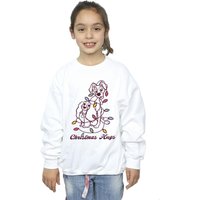 Disney Girl's Lady & The Trump Christmas Hugs Sweatshirt in White | Size: 9 Years