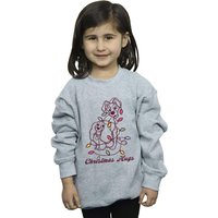 Disney Girl's Lady & The Trump Christmas Hugs Sweatshirt in Grey | Size: 9 Years
