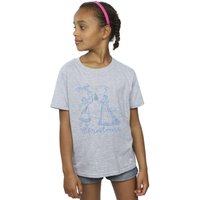 Disney Girl's Frozen Magic Christmas Cotton T-Shirt in Grey | Size: 7-8 Years