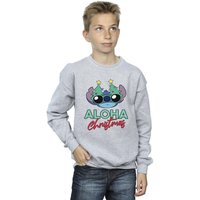 Disney Boy's Lilo & Stitch Christmas Tree Shades Sweatshirt in Grey | Size: 12-13 Years