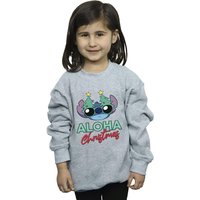 Disney Girl's Lilo & Stitch Christmas Tree Shades Sweatshirt in Grey | Size: 12-13 Years
