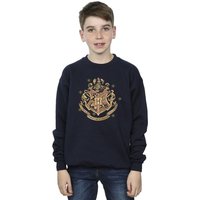 Harry Potter Boy's Gold Hogwart Crest Sweatshirt in Navy | Size: 3-4 Years