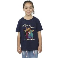 Disney Girl's Encanto Magic Of Family Cotton T-Shirt in Navy | Size: 3-4 Years