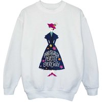Mary Poppins Girl's Practically Perfect In Every Way Standing Sweatshirt in White | Size: 7-8 Years