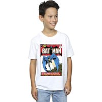 DC Comics Boy's Running Batman Cover T-Shirt in White | Size: 7-8 Years