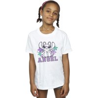 Disney Girl's Lilo & Stitch Angel Cotton T-Shirt in White | Size: 12-13 Years