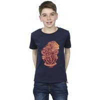 Harry Potter Boy's Gryffindor Sketch Crest T-Shirt in Navy | Size: 3-4 Years