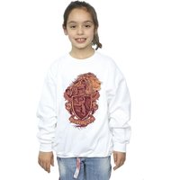 Harry Potter Girl's Gryffindor Sketch Crest Sweatshirt in White | Size: 12-13 Years