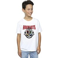 Harry Potter Boy's Hogwarts Emblem T-Shirt in White | Size: 5-6 Years