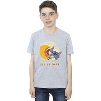 Disney Boy's Lilo & Stitch Summer Waves T-Shirt in Grey | Size: 7-8 Years