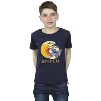 Disney Boy's Lilo & Stitch Summer Waves T-Shirt in Navy | Size: 9 Years