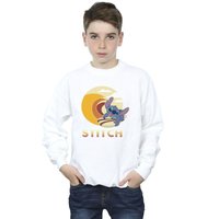 Disney Boy's Lilo & Stitch Summer Waves Sweatshirt in White | Size: 5-6 Years