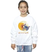 Disney Girl's Lilo & Stitch Summer Waves Sweatshirt in White | Size: 7-8 Years