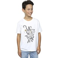 Where The Wild Things Are Boy's Printed Navy T-Shirt in White | Size: 7-8 Years