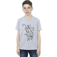 Where The Wild Things Are Boy's Printed Navy T-Shirt in Grey | Size: 7-8 Years