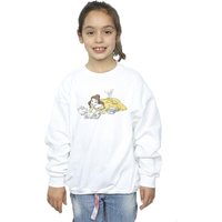 Disney Girl's Beauty & The Beast Belle Reading Sweatshirt in White | Size: 5-6 Years
