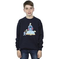 Disney Boy's Lilo & Stitch Reading A Book Sweatshirt in Navy | Size: 5-6 Years